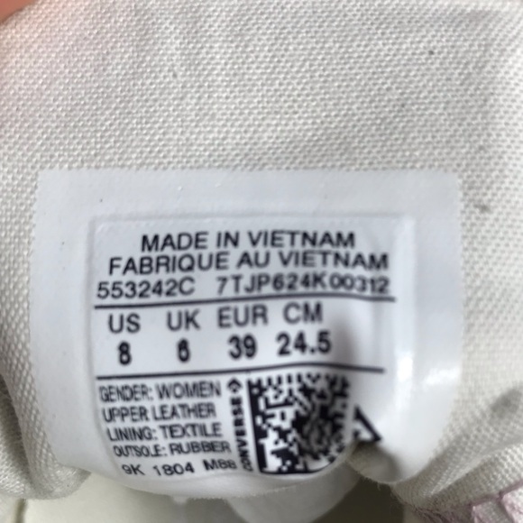 NWT Converse Ctas OX Pale Mauve Egret W AUTHENTIC - Picture 8 of 8